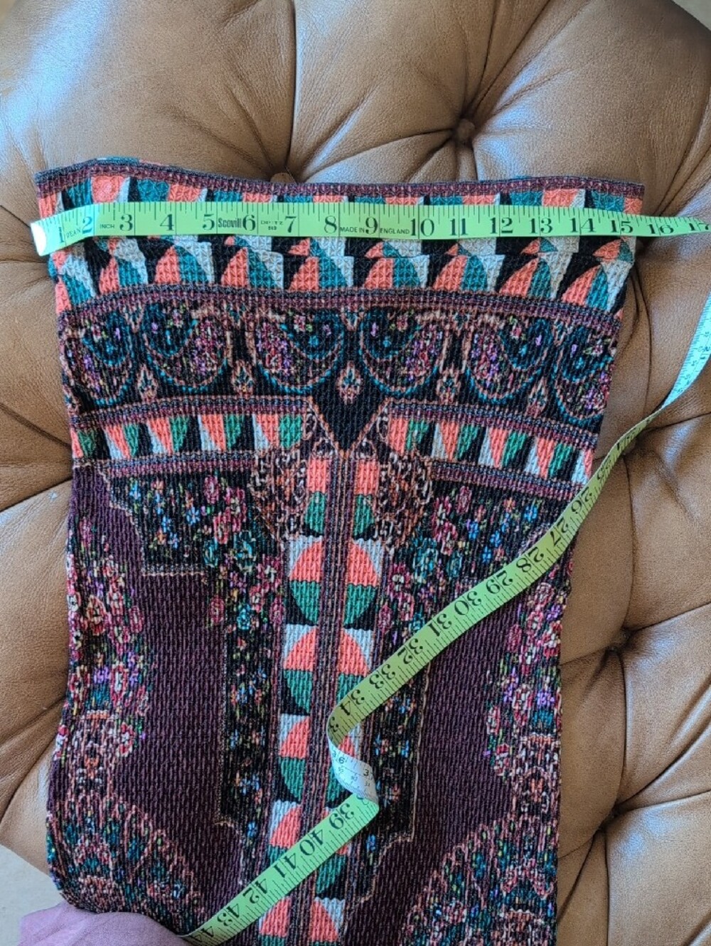 FARM Rio, Anthropologie Burgundy Multicolor Geometric Maxi Skirt - Picture 7 of 8